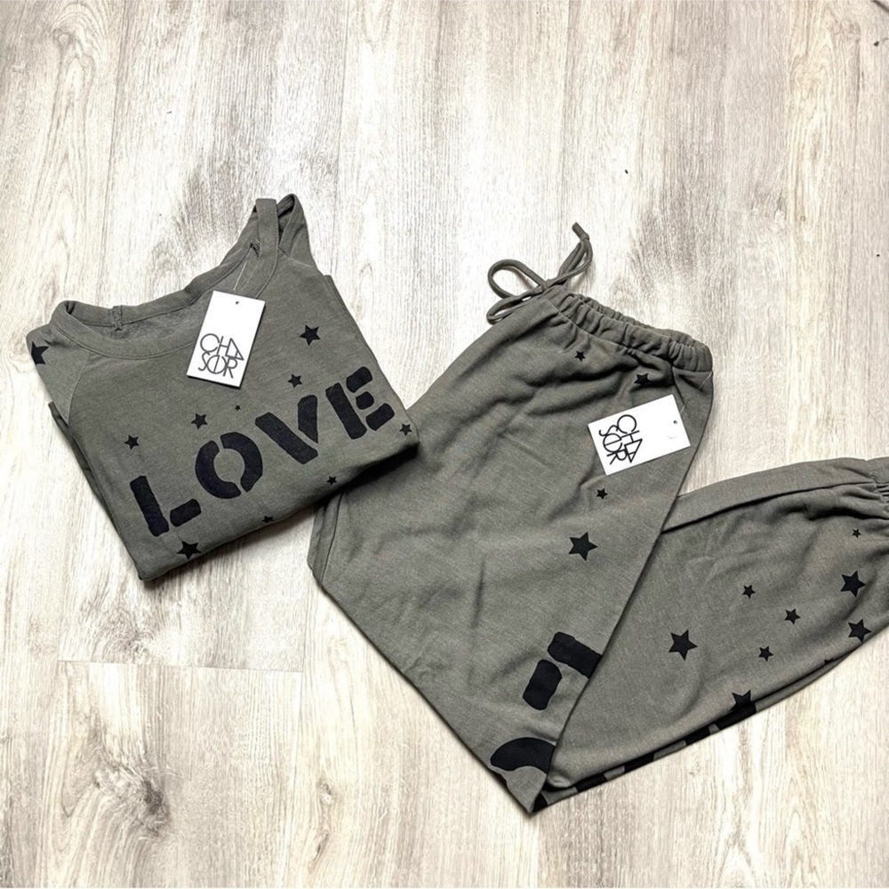 Chaser Love Star Long Sleeve & Pull-On Jogger Set Size Large Women